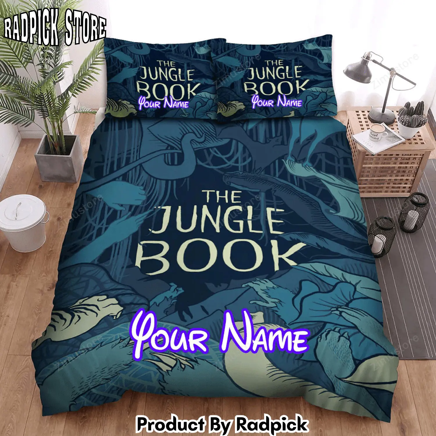 Radpick the jungle book movie illustration 6 bed sheets duvet cover personalized name bedding sets rp3271173
